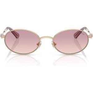 Swarovski womens Sk7033 Oval Sunglasses(Pale Gold/Brown Gradient Violet)