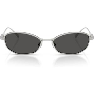 Swarovski womens Sk7042 Square Sunglasses(Silver/Dark Grey)